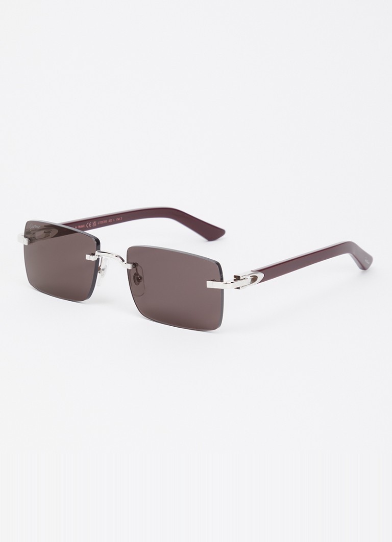 Cartier Heren Retro zonnebril CT0579S Zilver - Deal