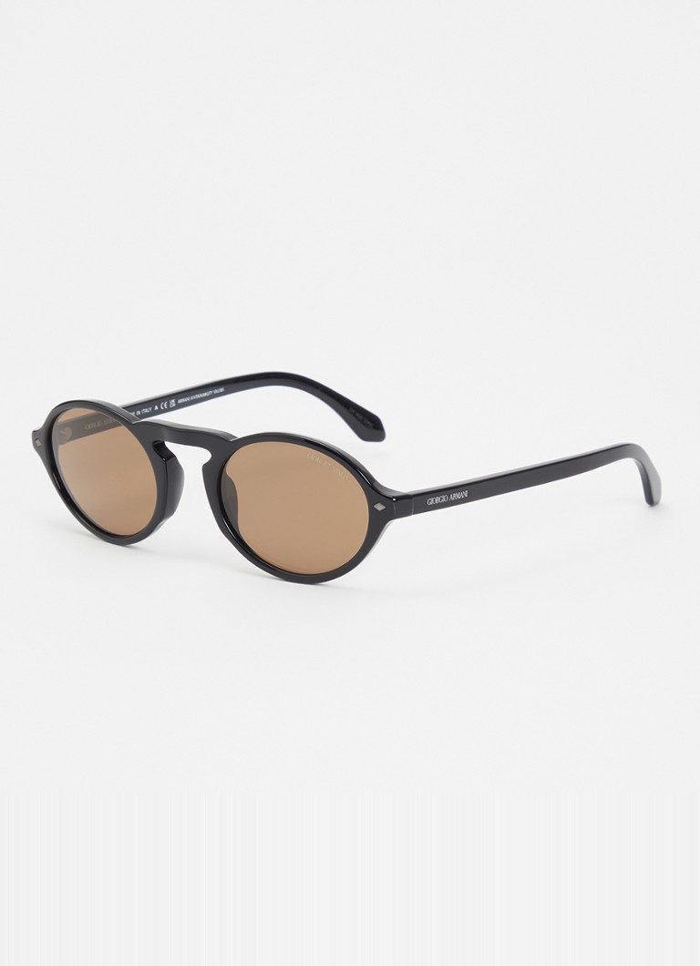 Armani Heren Retro zonnebril AR8219U Zwart