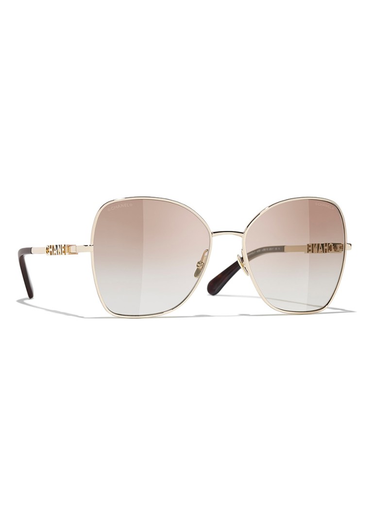 CHANEL Dames VLINDER ZONNEBRIL Goud - Deal
