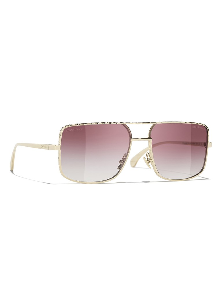CHANEL Dames PILOTEN ZONNEBRIL Goud - Deal