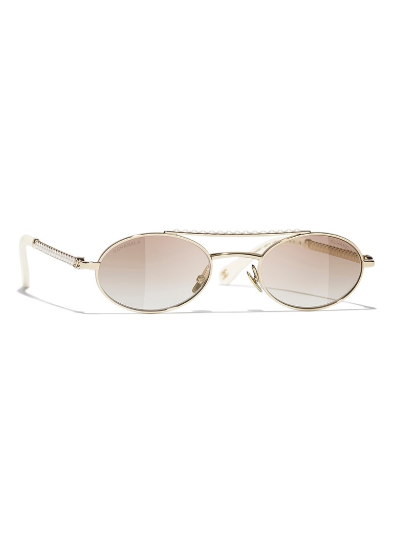CHANEL Dames OVALE ZONNEBRIL Bruin - Deal