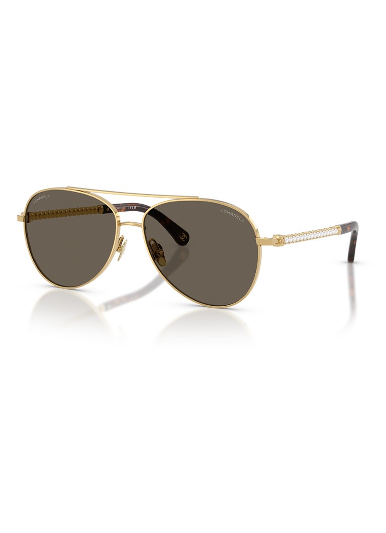 CHANEL Dames PILOTEN ZONNEBRIL Goud - Deal