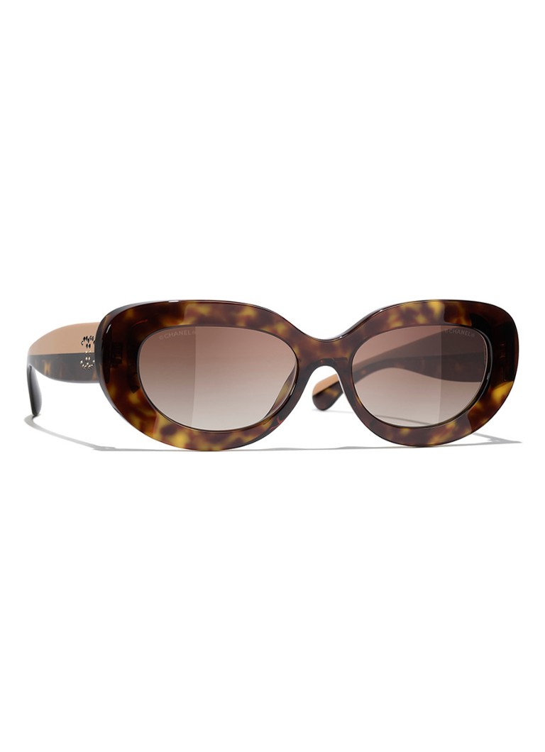 CHANEL Dames OVALE ZONNEBRIL Bruin - Deal
