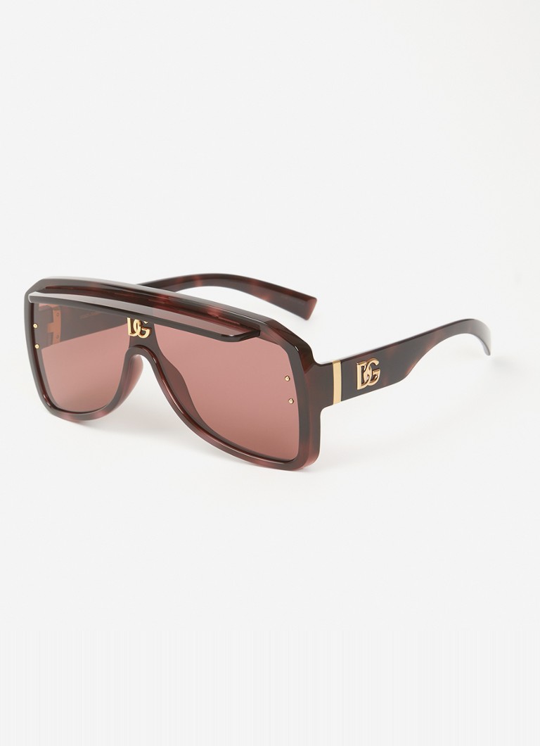 Dolce & Gabbana Dames Shield zonnebril DG6205 Donkerroze - Deal