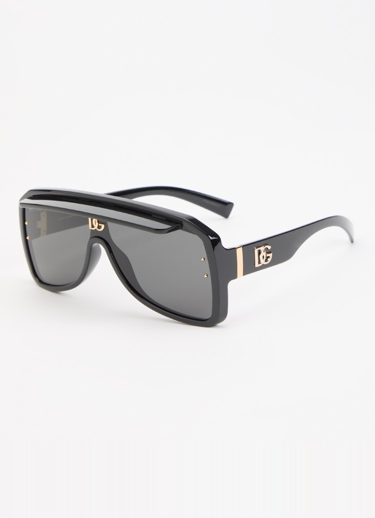 Dolce & Gabbana Heren Shield zonnebril DG6205 Donkergrijs