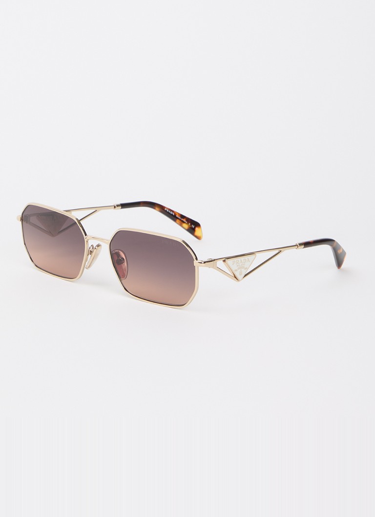 Prada Dames Piloten zonnebril PS A51S Goud - Deal
