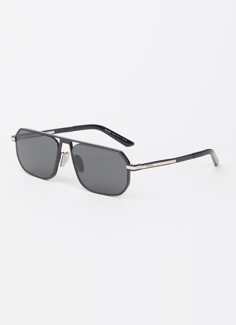 Prada Heren Piloten zonnebril PR A53S Zwart - Deal