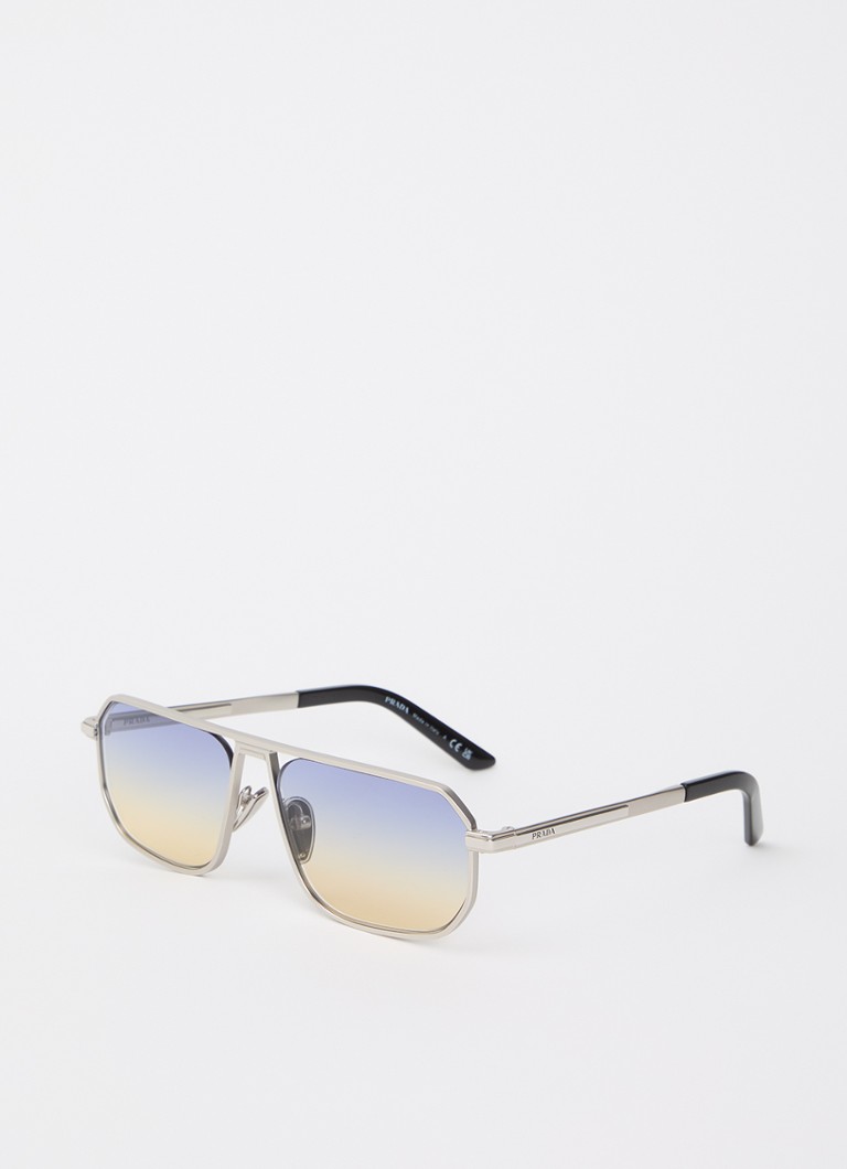 Prada Heren Piloten zonnebril PR A53S Zilver - Deal