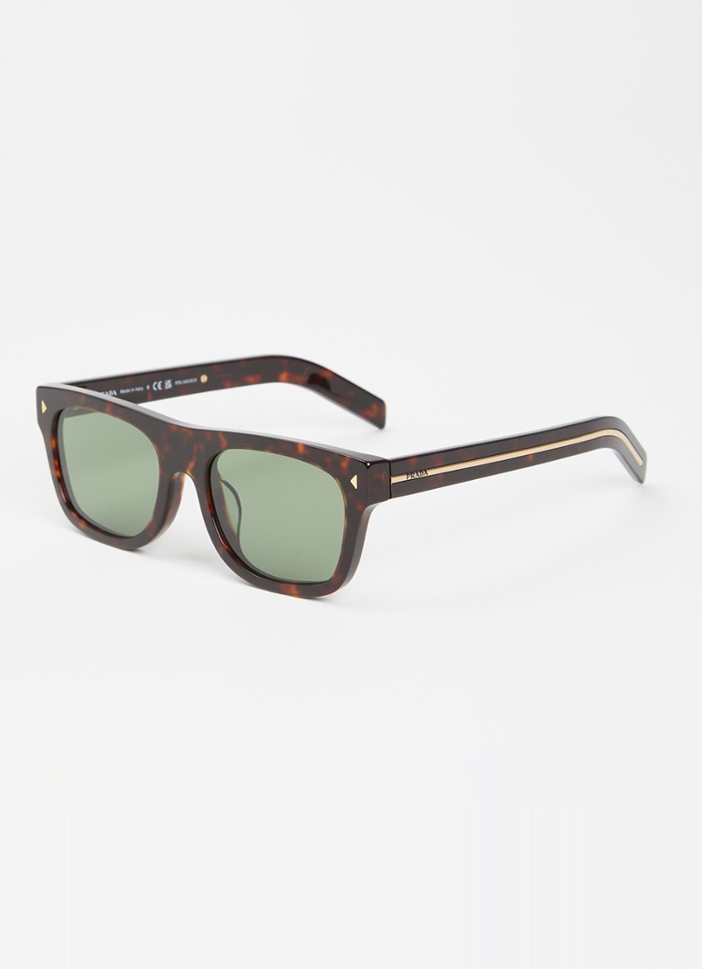 Prada Heren Wayfarer zonnebril PRB12SF Roodbruin - Deal