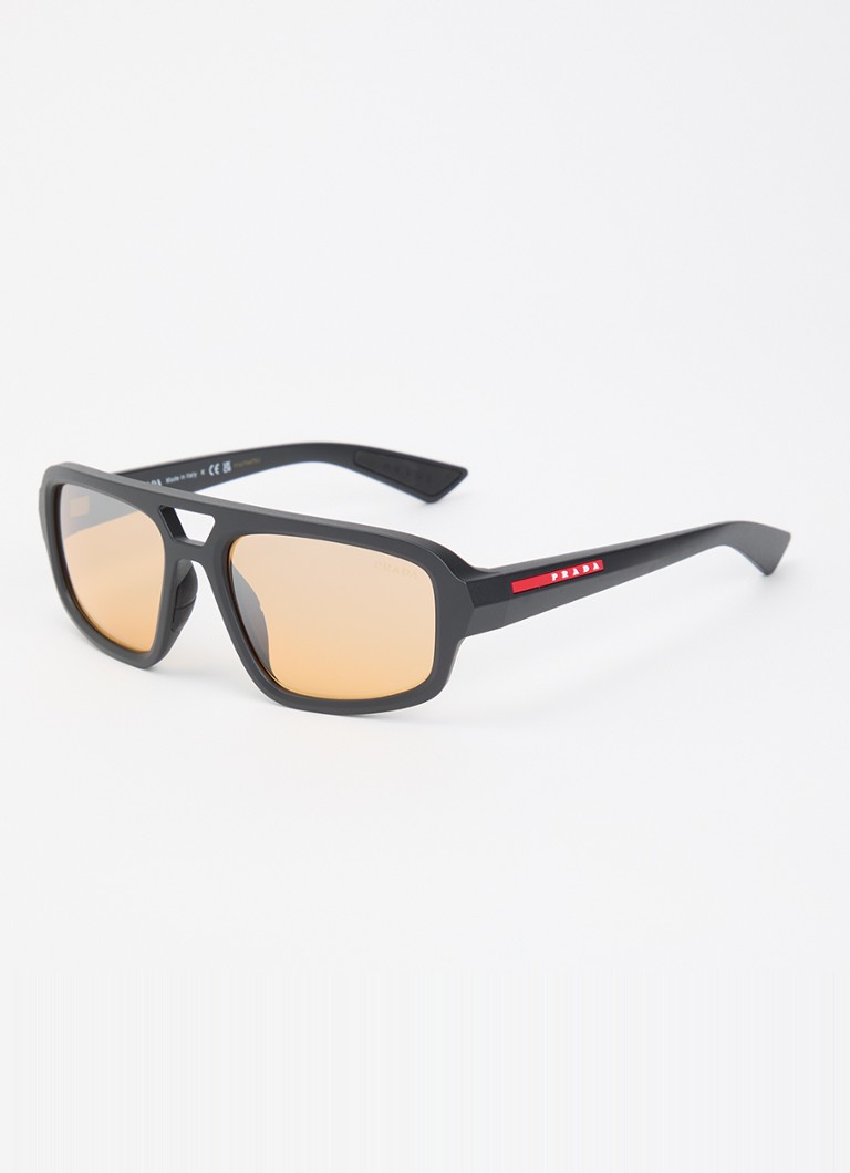 Prada Linea Rossa Dames Piloten zonnebril PS B11SU Zwart - Deal