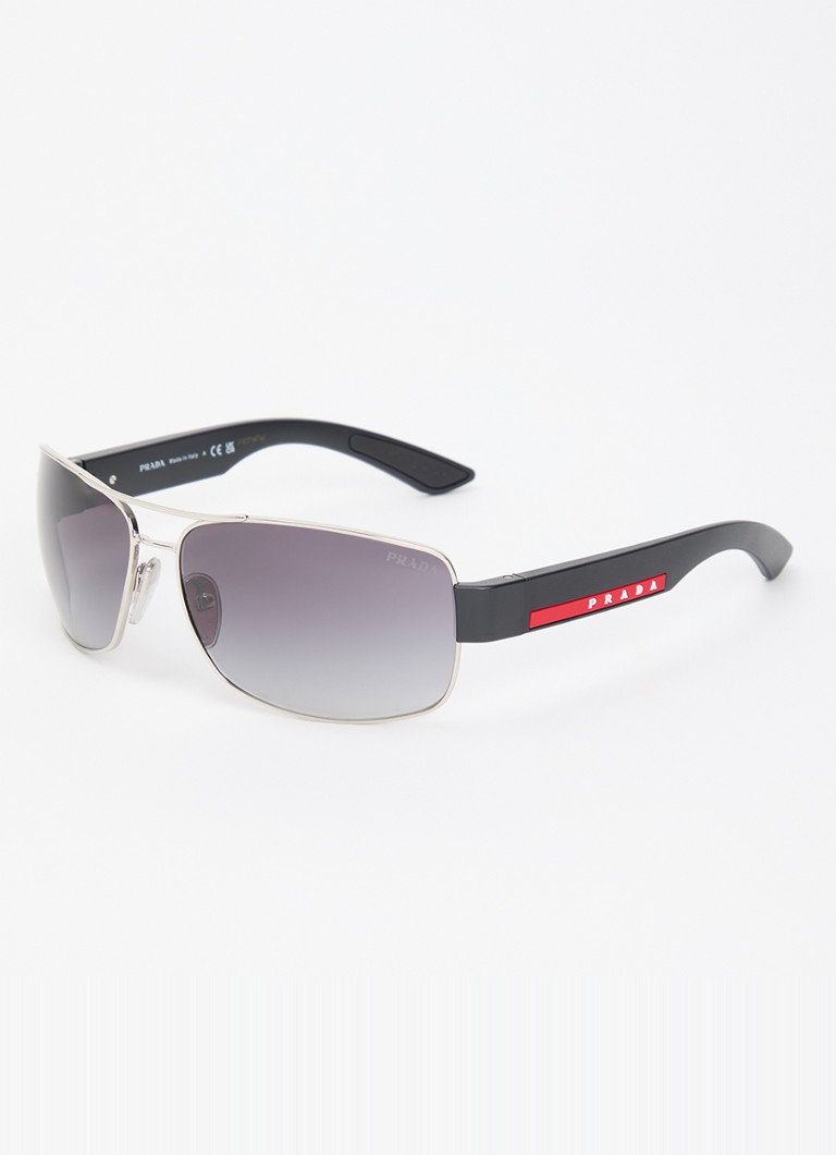 Prada Linea Rossa Heren Piloten zonnebril PSB52 Zwart - Deal