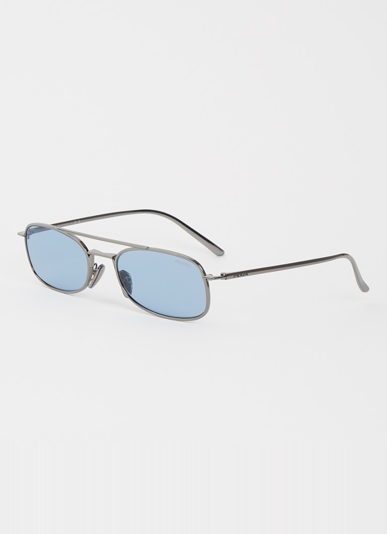 Prada Heren Retro zonnebril PRD59S Zilver - Deal