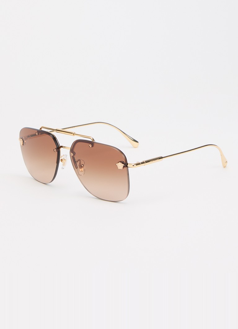 Versace Heren Piloten zonnebril VE2296 Goud - Deal
