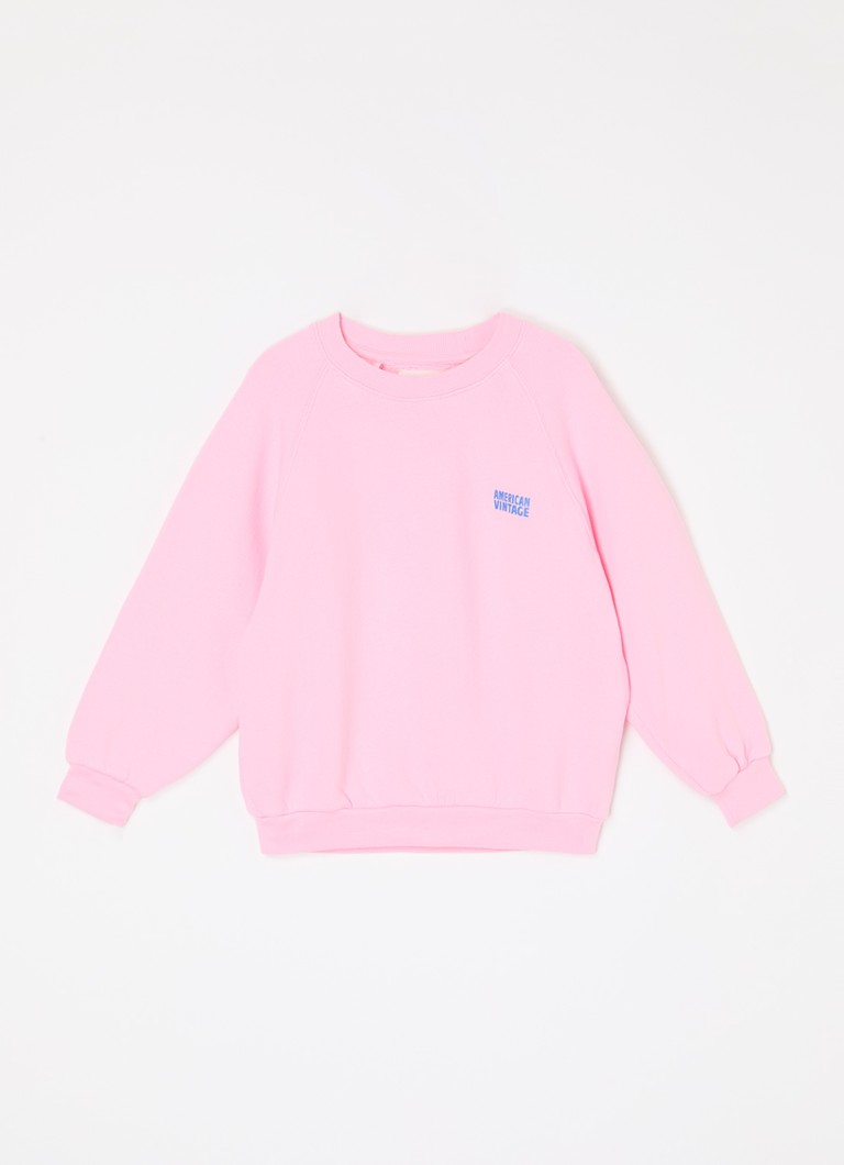 American Vintage Meisjes Izubird sweater met logo in de kleur Roze, maat: 110