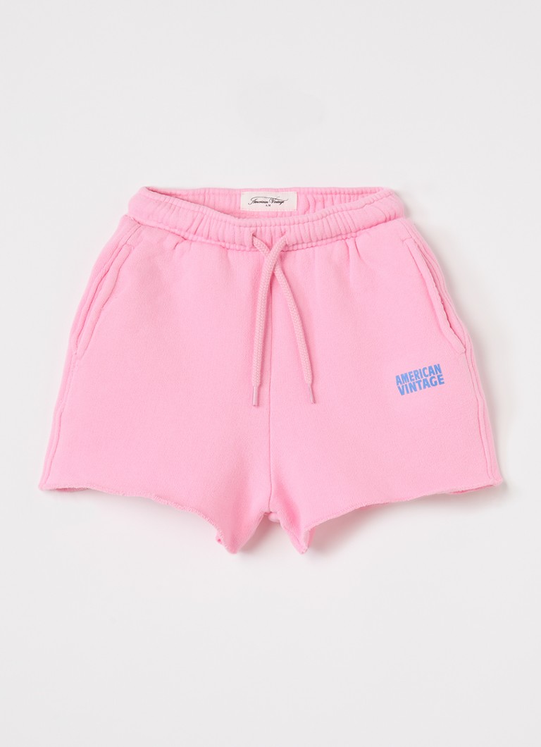 American Vintage Meisjes Izubird loose fit korte joggingbroek met logo in de kleur Roze, maat: 110