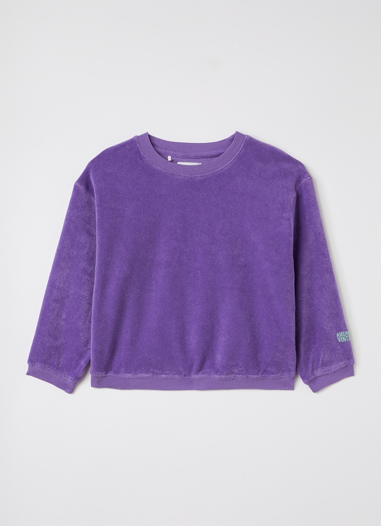 American Vintage Meisjes Foxow sweater van badstof in de kleur Paars, maat: 13Y = 158