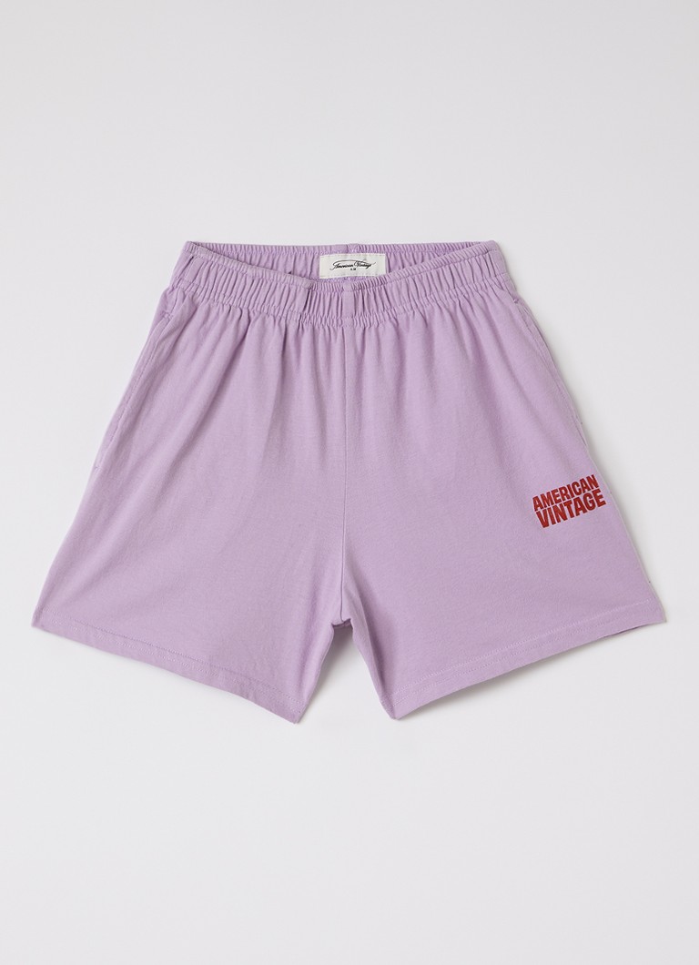American Vintage Meisjes Gixy loose fit korte broek met logo in de kleur Paars, maat: 5Y = 110