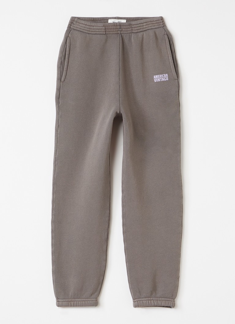 American Vintage Meisjes Izubird tapered fit joggingbroek met logo in de kleur Lichtbruin, maat: 9Y = 134