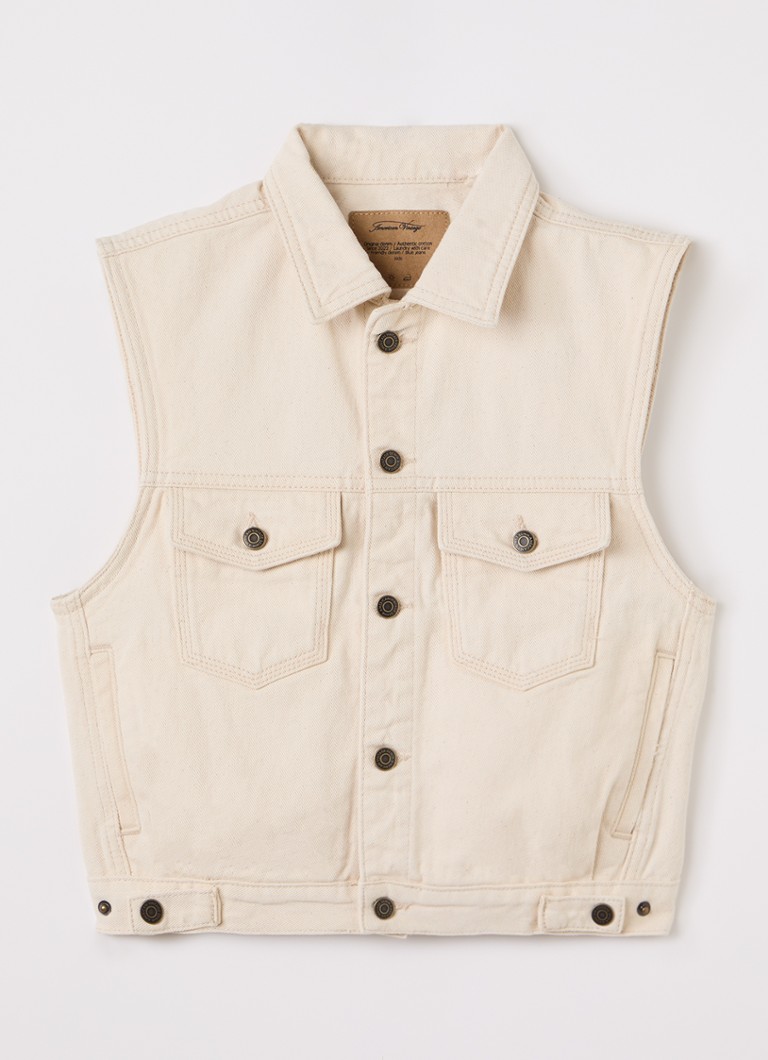 American Vintage Meisjes Snopdog jack met borstzakken in de kleur Beige, maat: 7Y = 122
