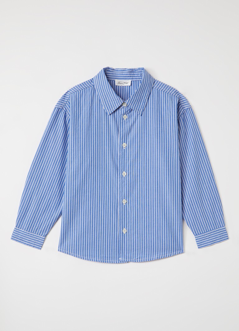 American Vintage Meisjes Zaty blouse met streepprint in de kleur Blauw, maat: 11Y = 146