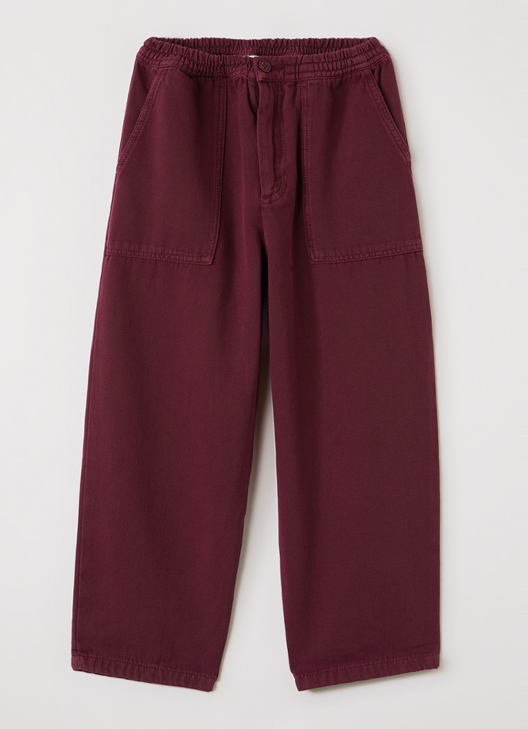 American Vintage Meisjes Loose fit broek met steekzakken in de kleur Bordeauxrood, maat: 5Y = 110