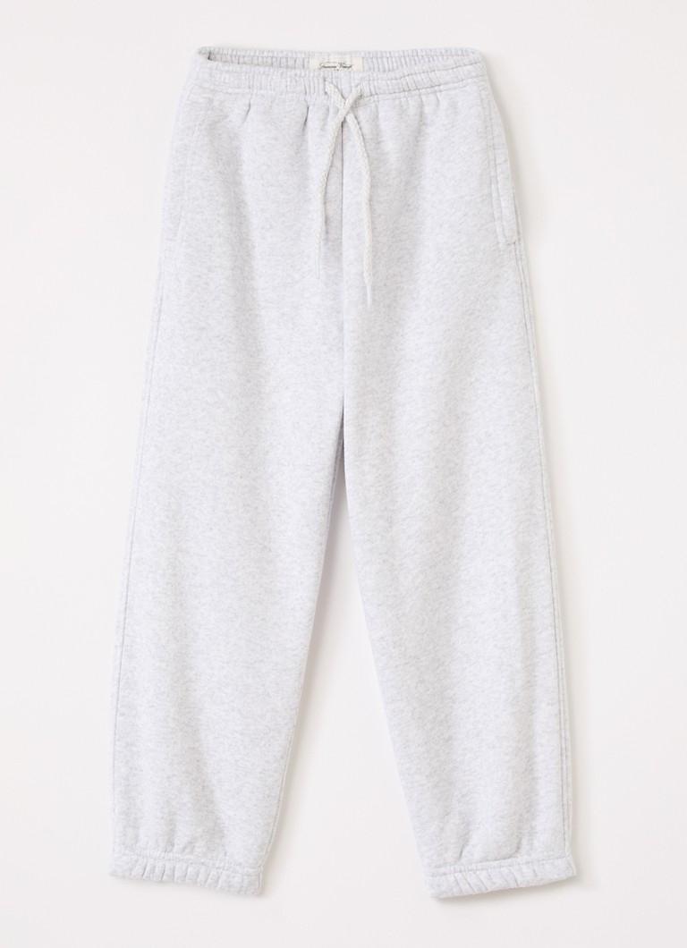 American Vintage Jongens Baptown tapered fit joggingbroek met logo in de kleur Lichtgrijs, maat: 9=134