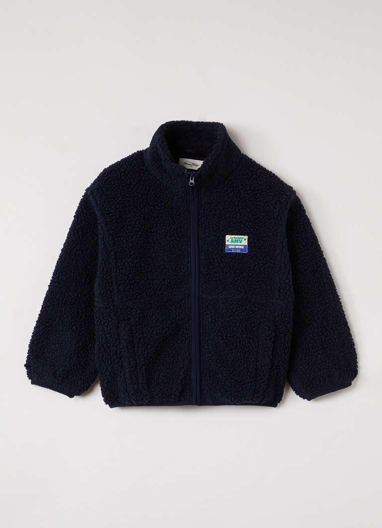American Vintage Jongens Hoktown vest van teddy met logo in de kleur Donkerblauw, maat: 5Y=110