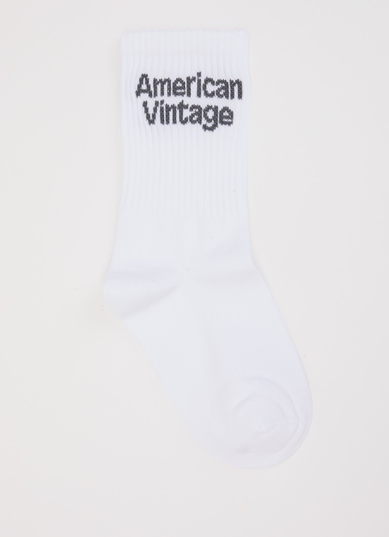 American Vintage Meisjes Clypsun sokken met logo in de kleur Wit, maat: S = 25-29