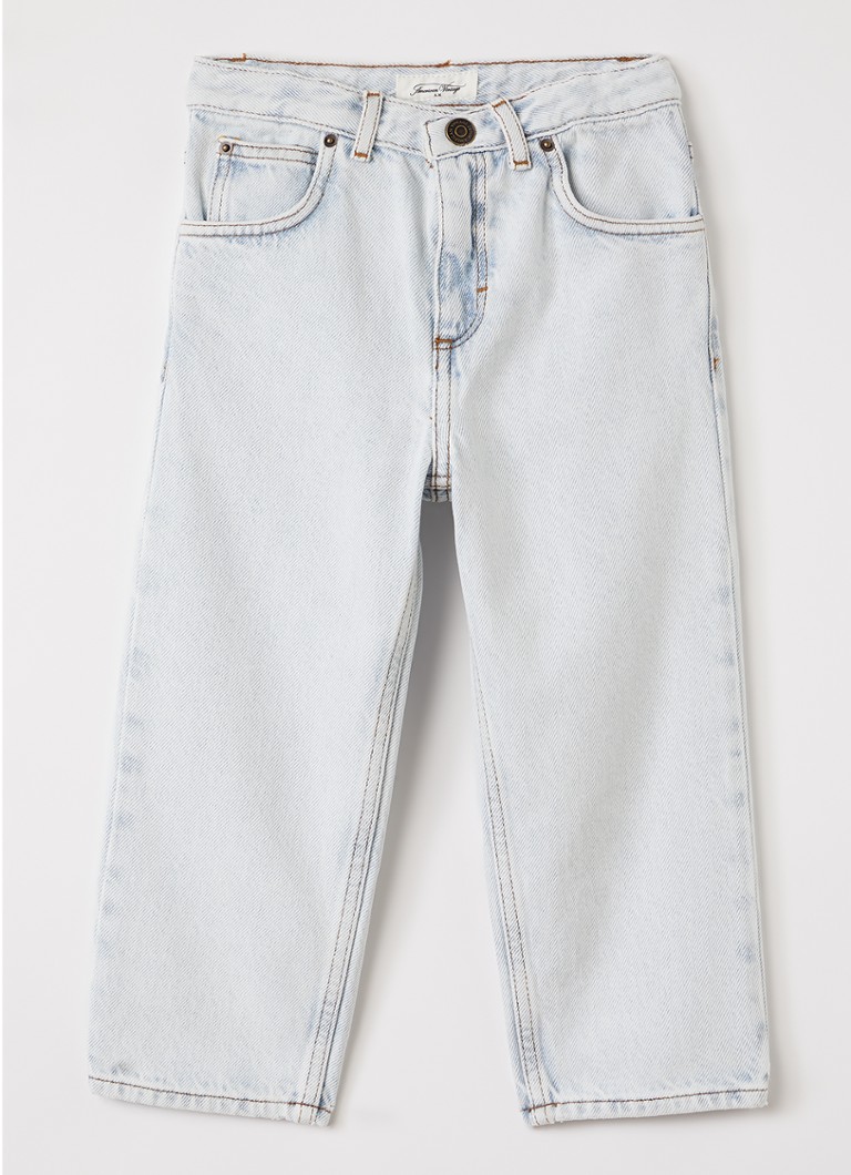 American Vintage Jongens Joybird straight leg jeans in de kleur Lichtblauw, maat: 9=134