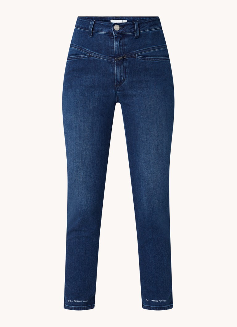 CLOSED Dames Pedal Pusher high waist slim fit cropped jeans met stretch in de kleur Indigo
