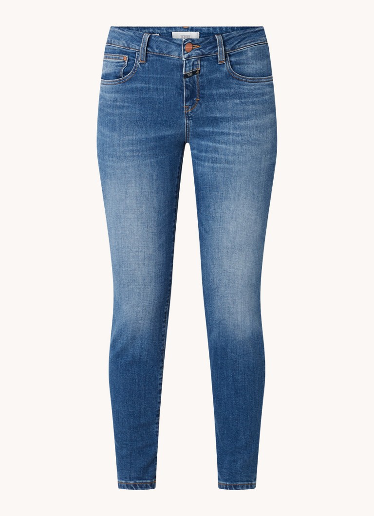 CLOSED Dames Baker low waist slim fit cropped jeans van katoen in de kleur Indigo