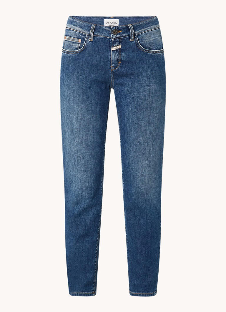 CLOSED Dames Baker mid waist slim fit jeans in katoenblend in de kleur Indigo