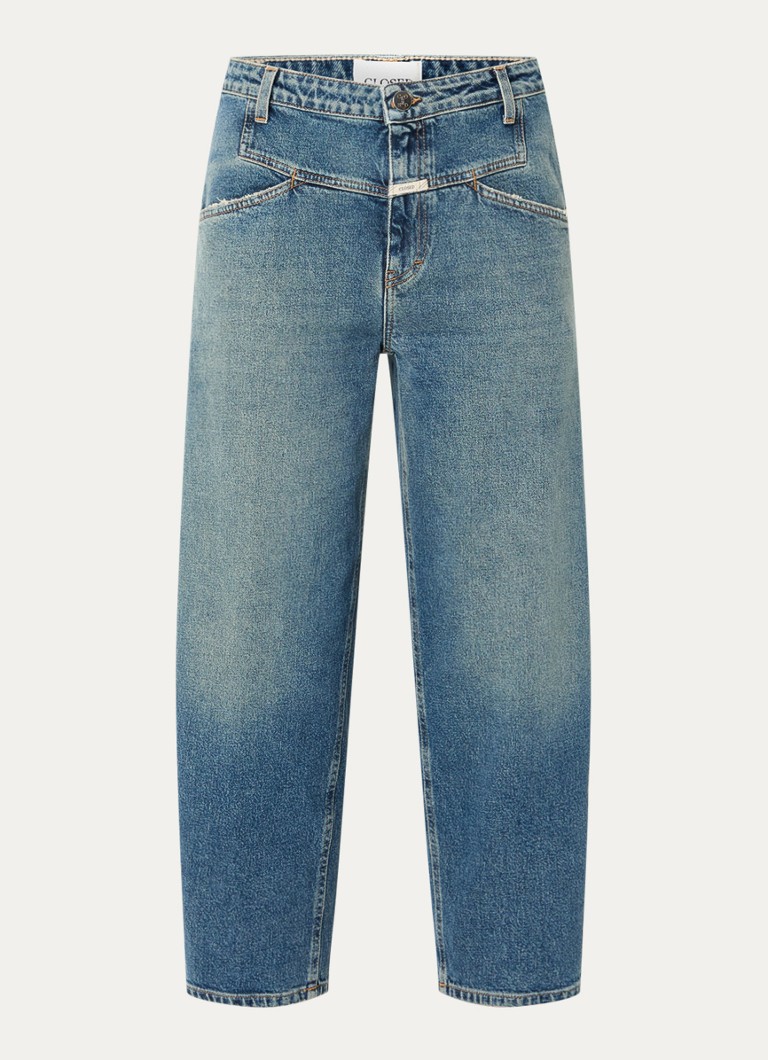 CLOSED Dames Stover-X high waist cropped straight leg jeans met medium wassing in de kleur Indigo
