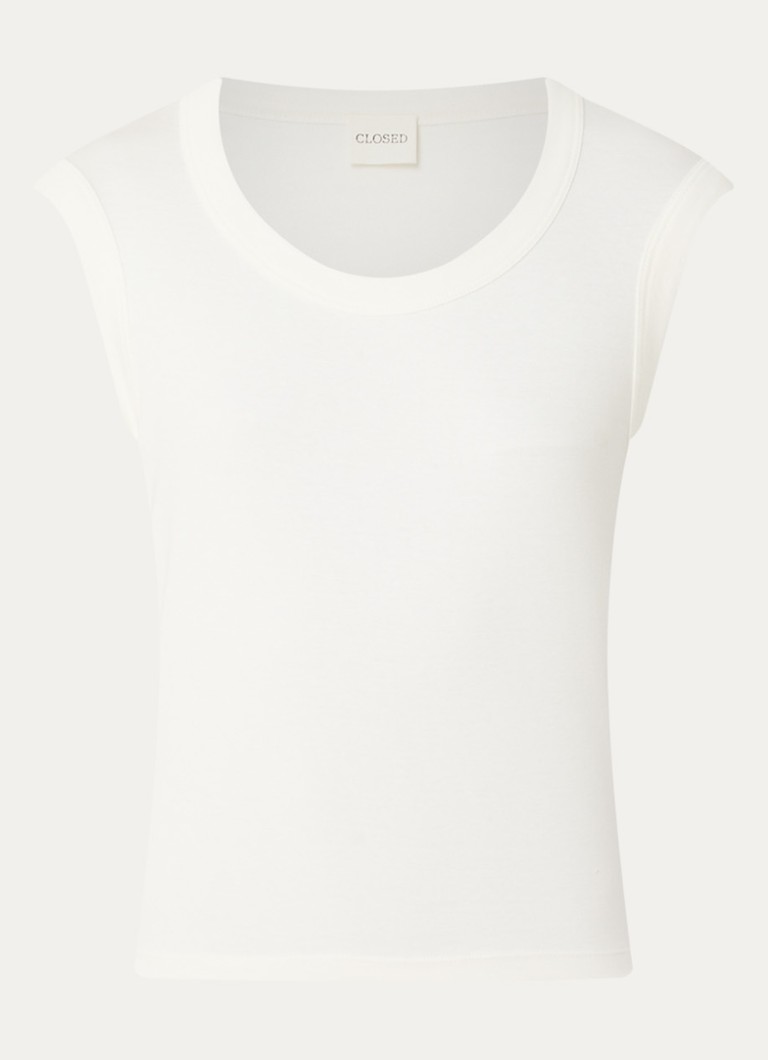 CLOSED Dames Tanktop met ronde hals in de kleur Gebroken wit