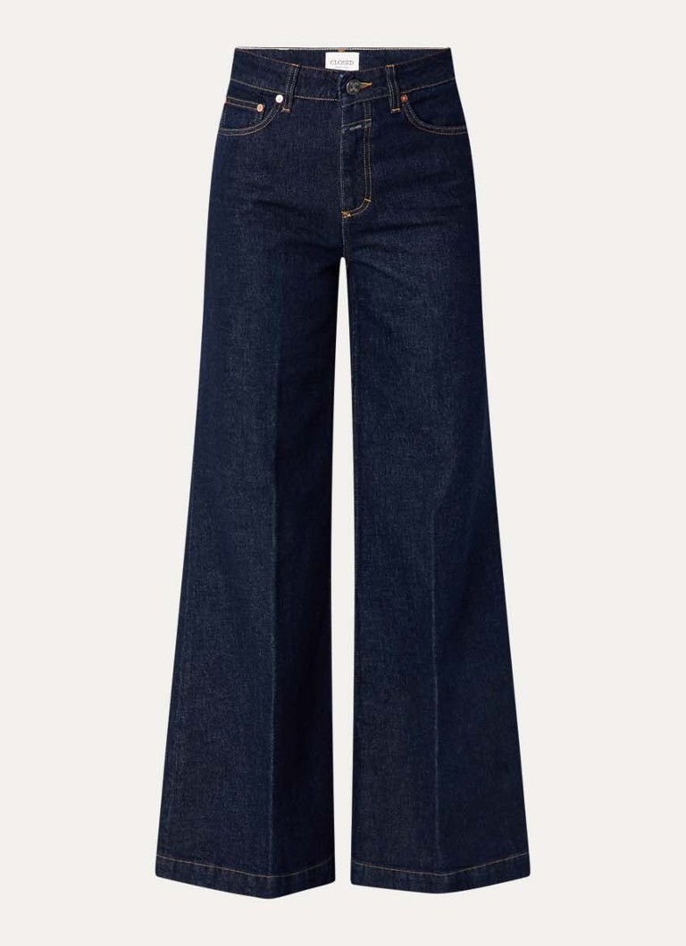 CLOSED Dames Glow Up high waist wide leg jeans met donkere wassing in de kleur Indigo