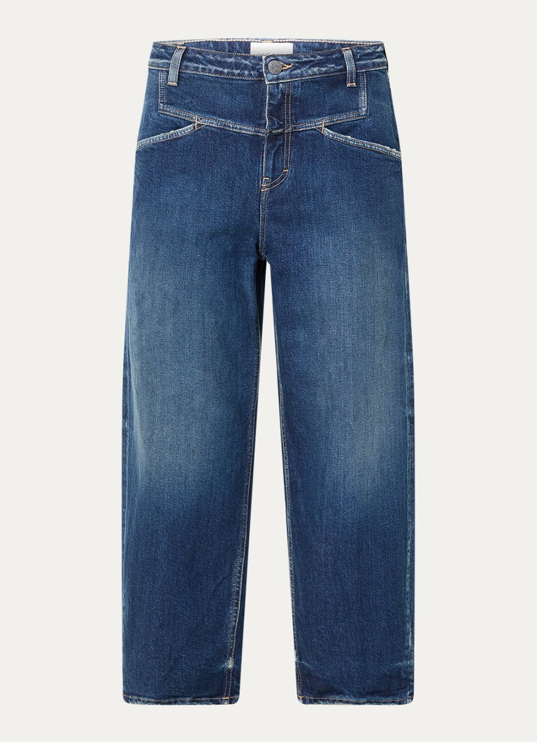 CLOSED Dames Stover-X high waist cropped tapered jeans met donkere wassing in de kleur Indigo