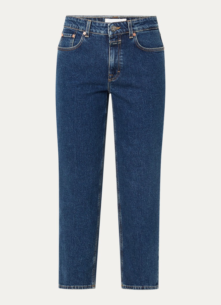 CLOSED Dames Milo high waist cropped slim fit jeans met donkere wassing in de kleur Indigo