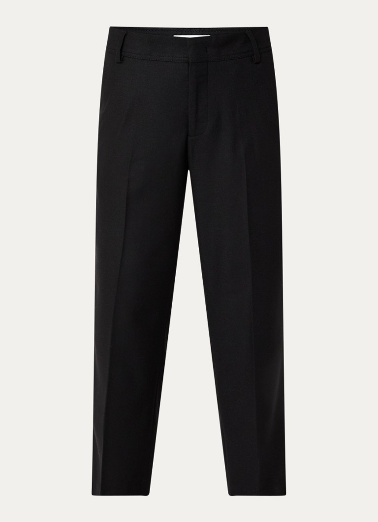 CLOSED Dames Serandon high waist straight fit cropped pantalon in wolblend in de kleur Zwart