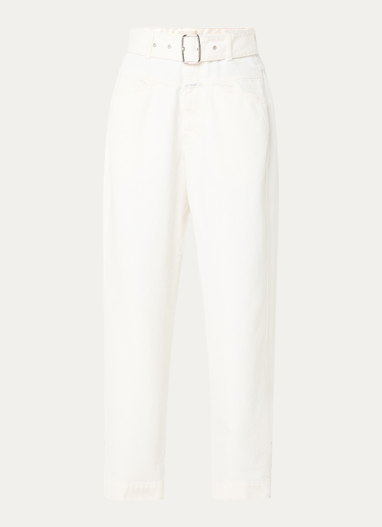 CLOSED Dames Deni-X high waist loose fit jeans met ceintuur in de kleur Ivoor