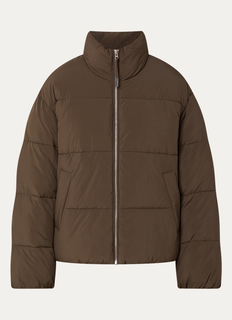 CLOSED Dames Puffer jack met steekzakken en logo in de kleur Lichtbruin