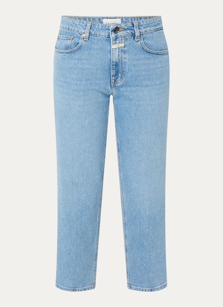 CLOSED Dames Milo mid waist straight leg cropped jeans met medium wassing in de kleur Indigo