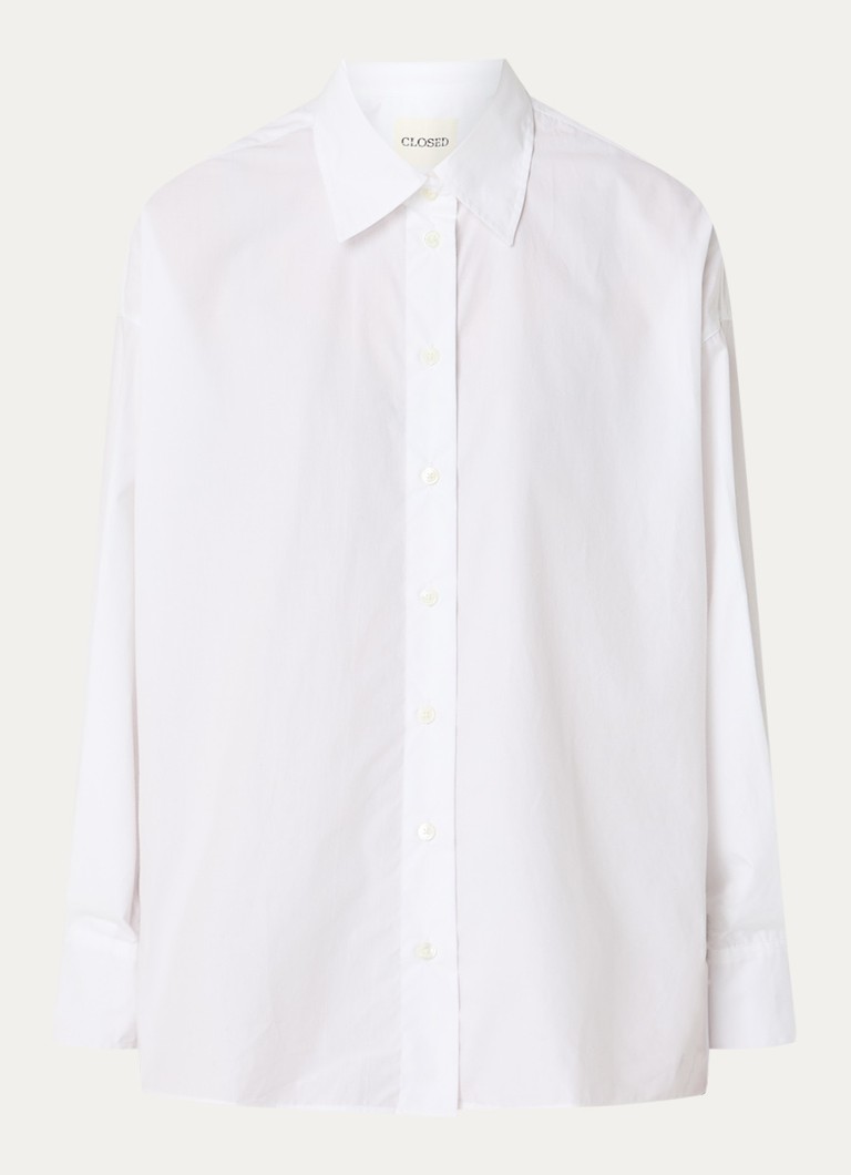 CLOSED Dames Blouse met kraag in de kleur Wit