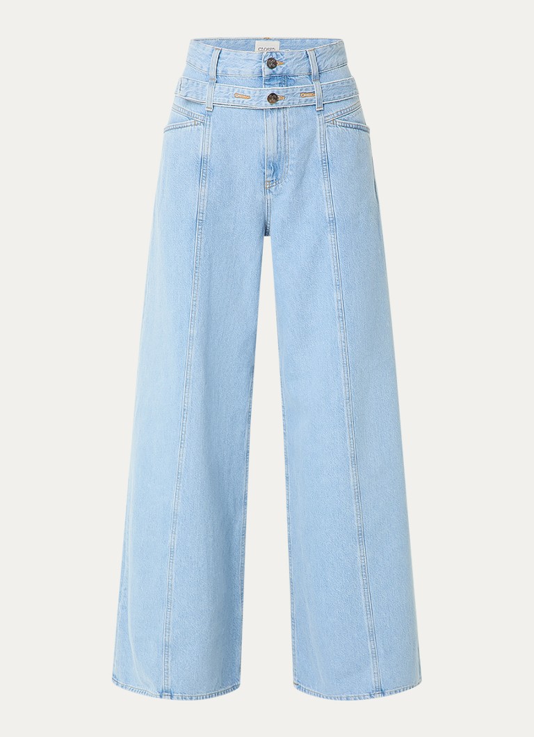 CLOSED Dames Zoya-X high waist wide leg jeans met lichte wassing in de kleur Lichtblauw