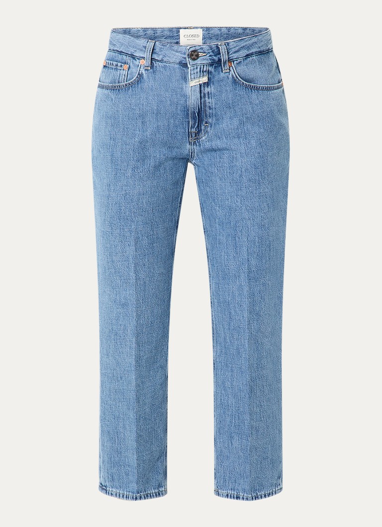 CLOSED Dames Milo mid waist tapered fit jeans met lichte wassing in de kleur Indigo