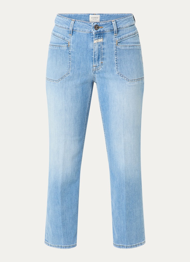 CLOSED Dames Mira-X high waist cropped straight leg jeans met lichte wassing in de kleur Indigo