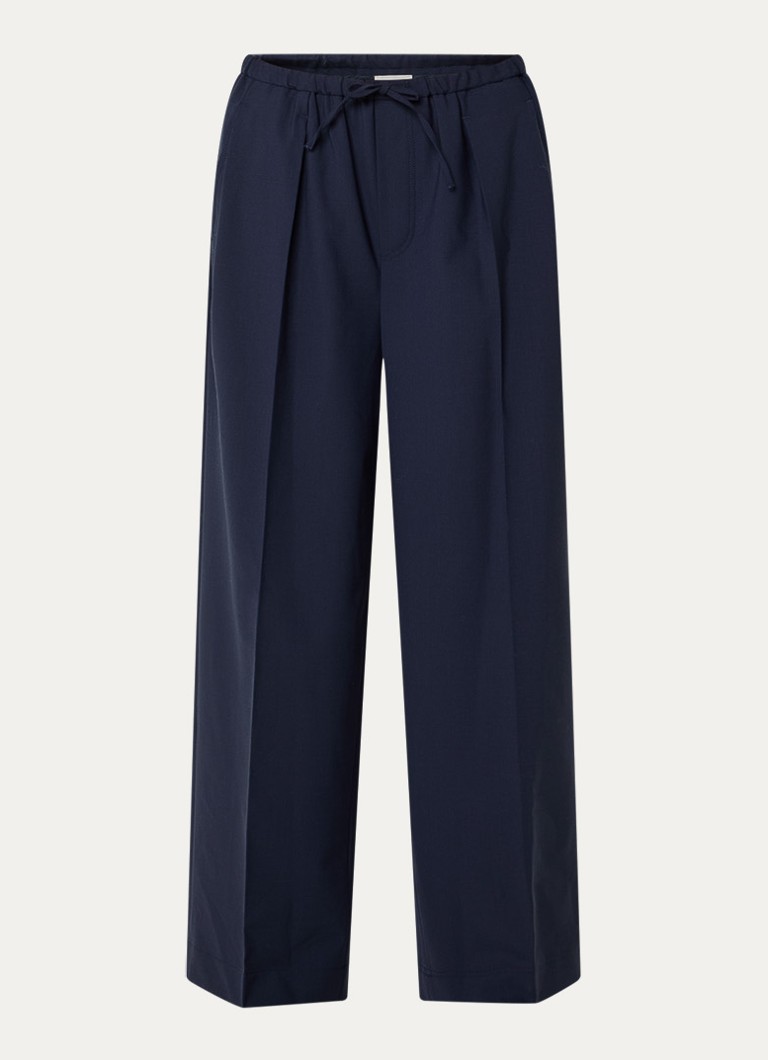 CLOSED Dames Wynston high waist wide fit pantalon in wolblend met steekzakken in de kleur Donkerblauw