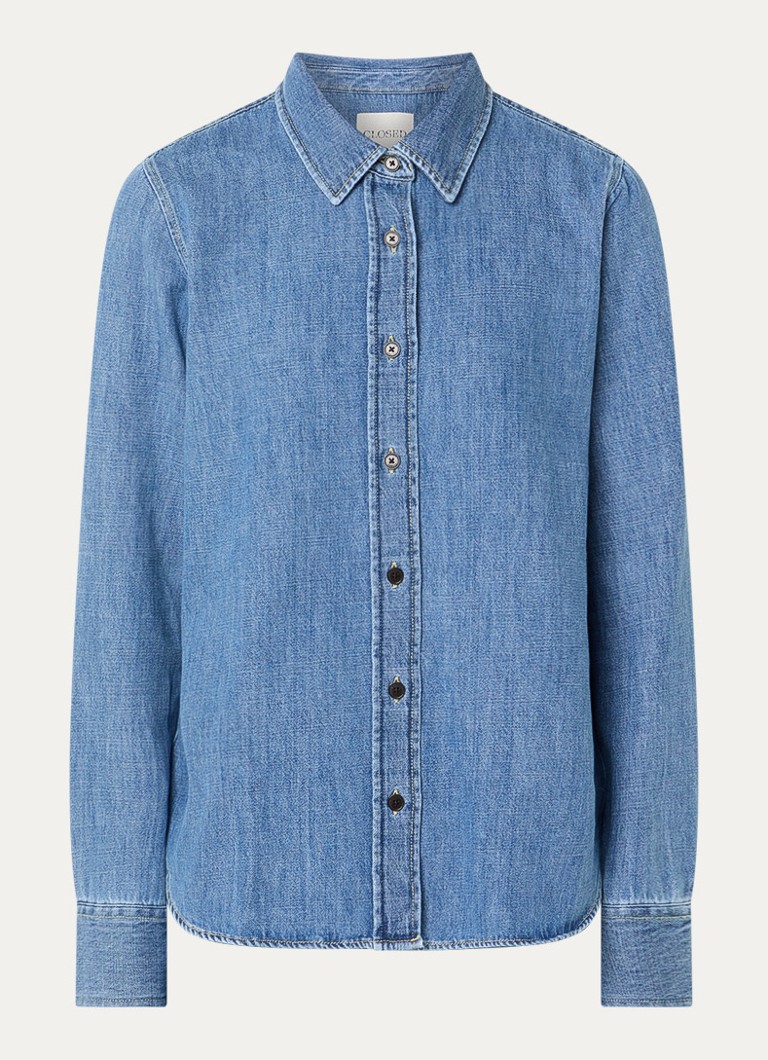 CLOSED Dames Blouse van denim in de kleur Blauw