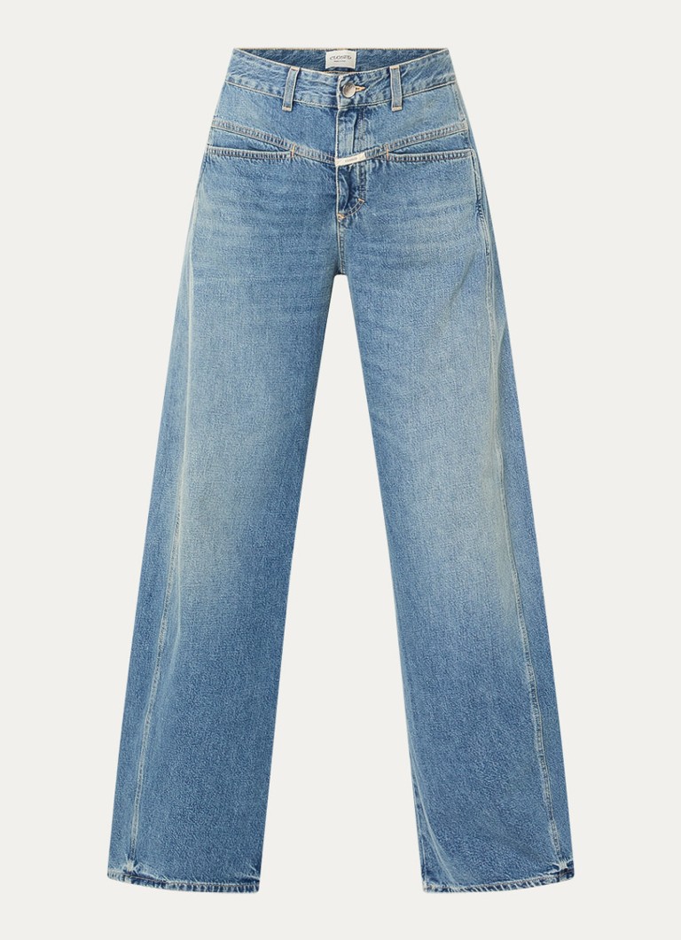 CLOSED Dames Tori-X high waist wide leg jeans met medium wassing in de kleur Indigo