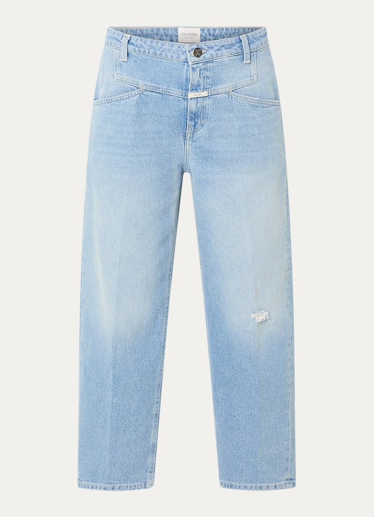 CLOSED Dames Stover high waist balloon fit cropped jeans met lichte wassing in de kleur Indigo