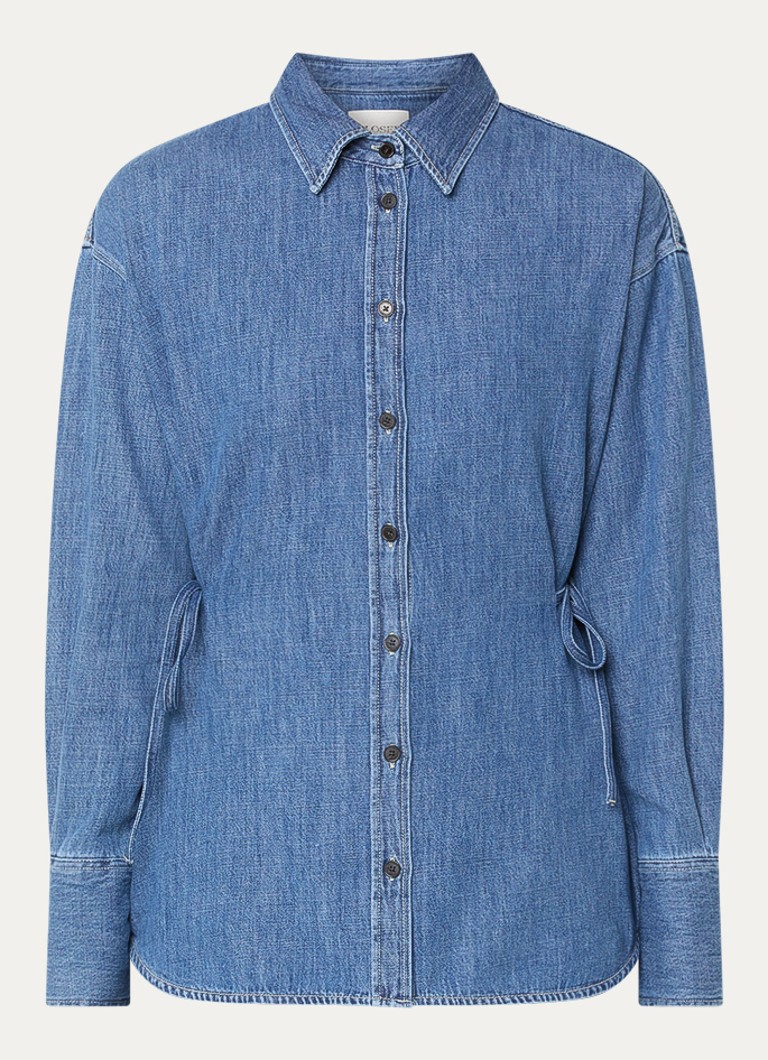 CLOSED Dames Blouse van denim met ceintuur in de kleur Indigo